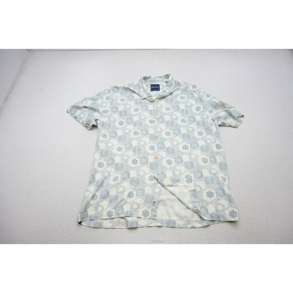 Tommy Bahama Hawaiian Shirt 100% Silk Geometric Short Sleeve Mens Size XL - Picture 5 of 11